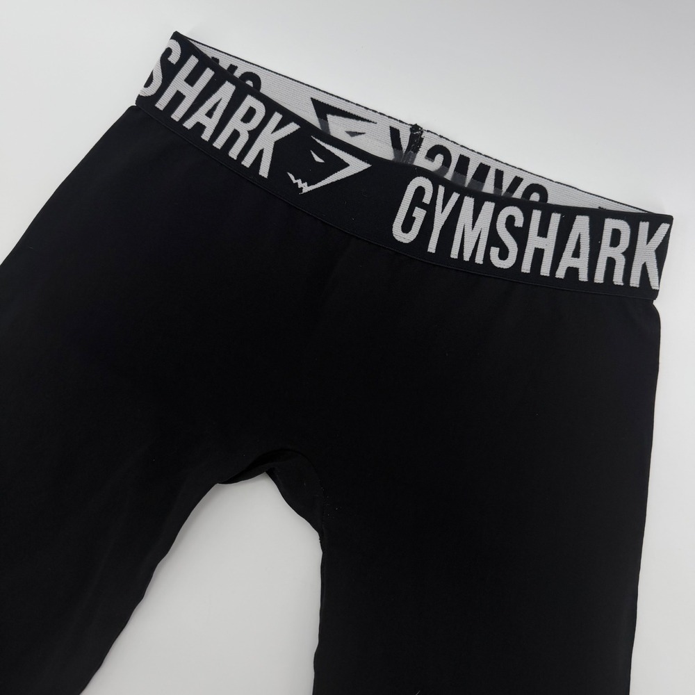 Gymshark Leggings Women XS‎ Black Logo Waistband Performance Activewear